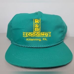 Vintage R&B Logging Kittanning PA Snapback Hat Rope Green